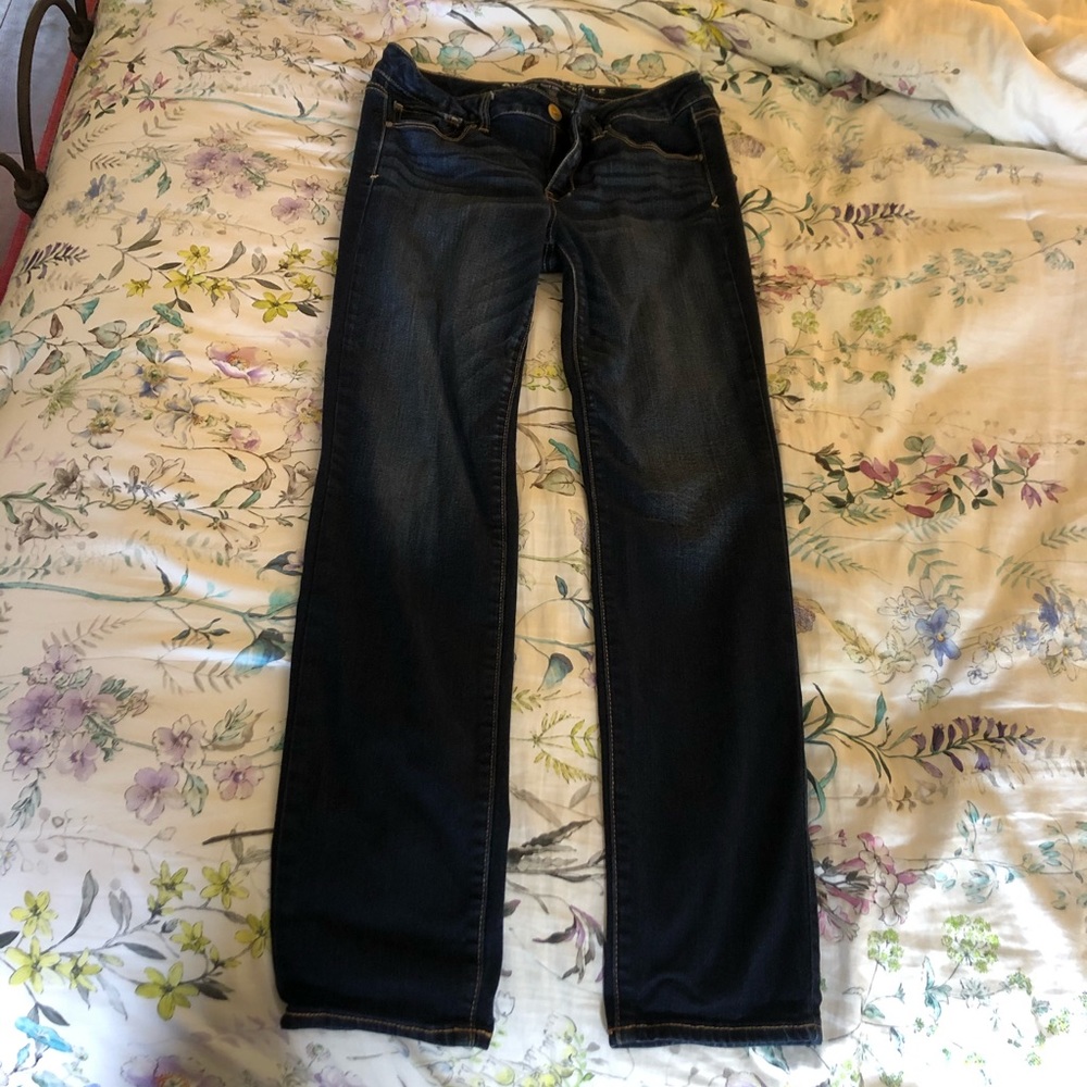Dark American eagle skinny jeans